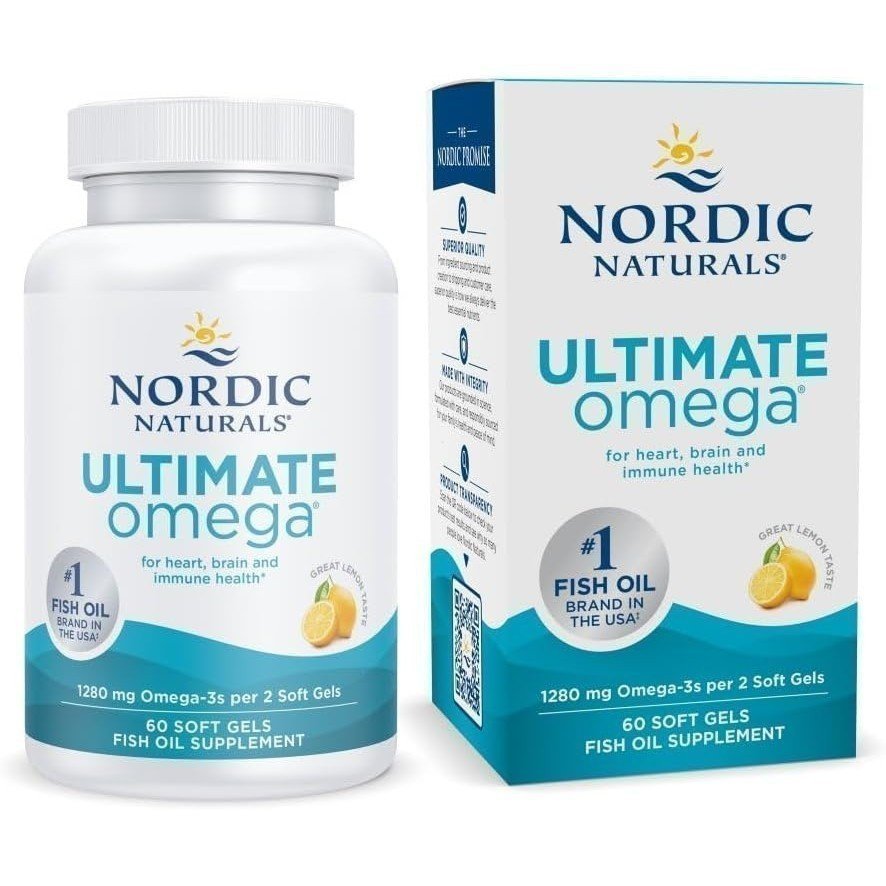 Nordic Natural Ultimate Omega, รสมะนาว-60 Soft Capsules-1280mg Omega-3-อาหารเสริมน้ํามันปลาที่มีประส