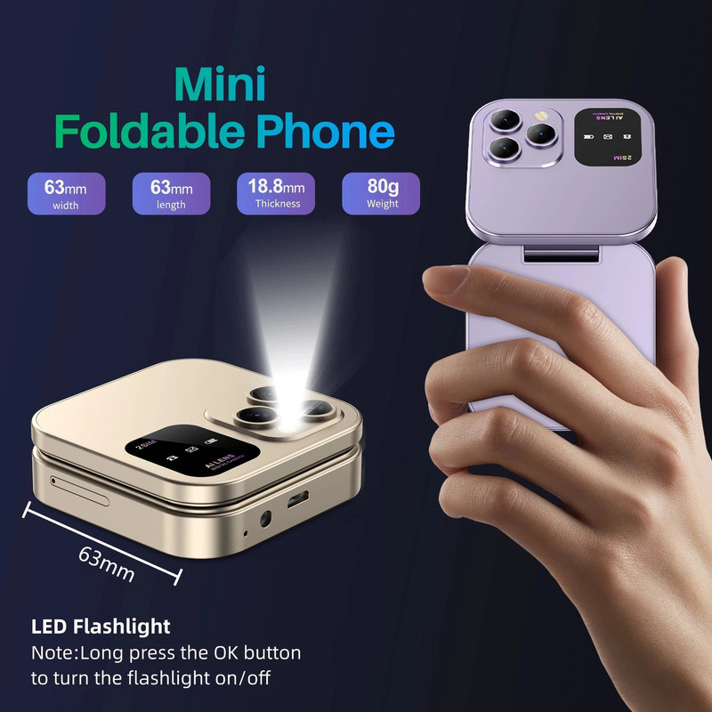 โทรศัพท์มือถือรุ่นใหม่ i16pro flip mini phone F15 โทรศัพท์ปุ่มกดสำหรับผู้สูงอายุ รองรับสองซิม 2G หลา