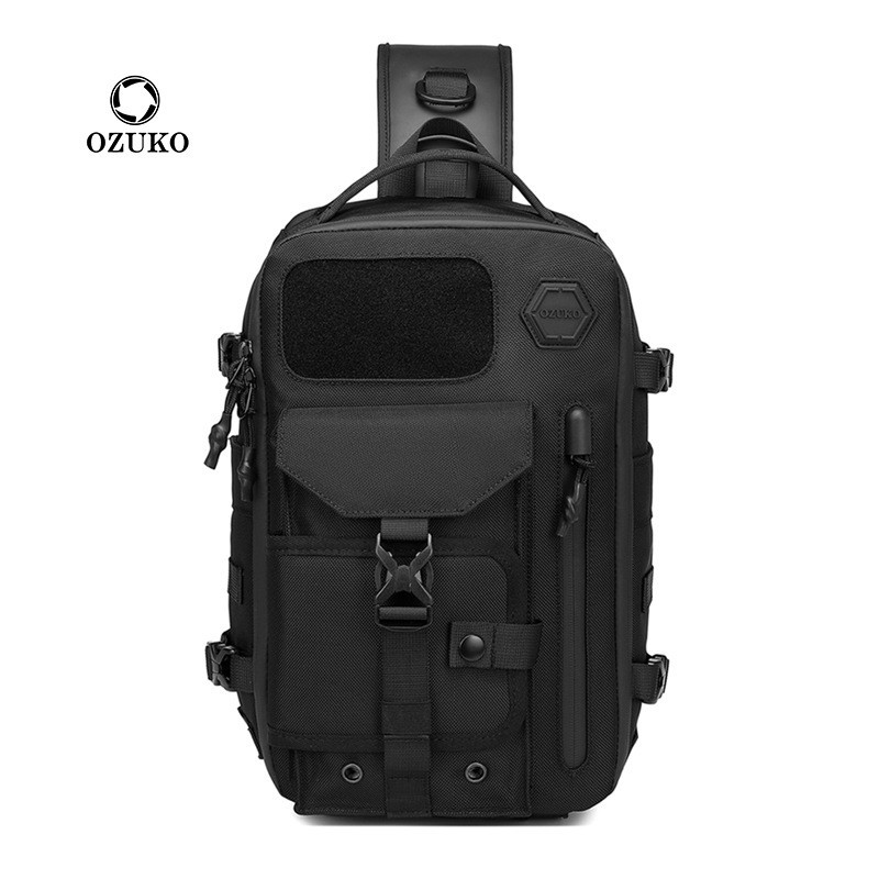 OZUKO Messenger Bag Mens Tactical Chest Bag Large Capacity Waterproof Lightweight Wear-Resistant Mul