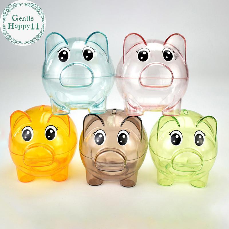GentleHappy Openable Saving Box Clear Lovely Bank Coin Money Cash Kid Plastic Saving Box Gift TH