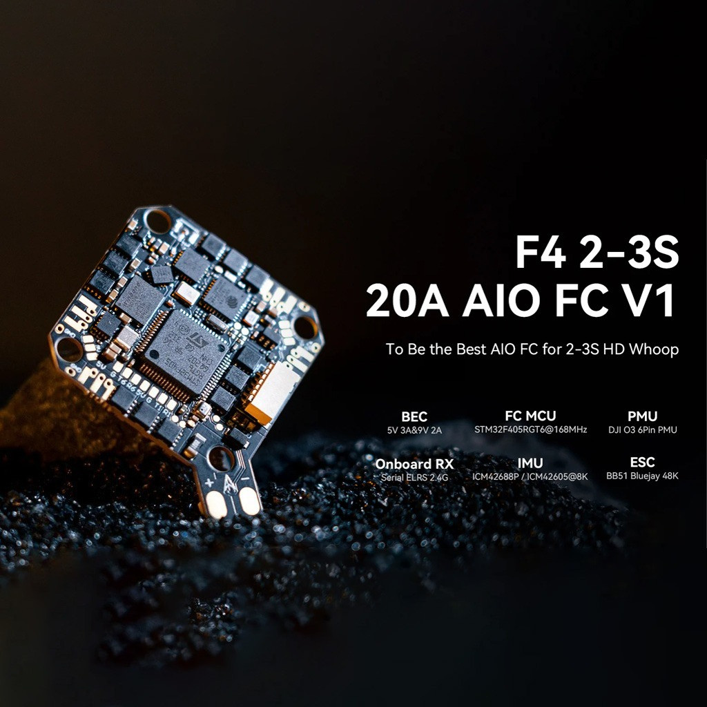 BETAFPV F4 2-3S 20A AIO FC V1 พร้อมพอร์ตที่รองรับ USB สําหรับ DJI O3 HD VTX สําหรับ Pavo20 Pro II / 