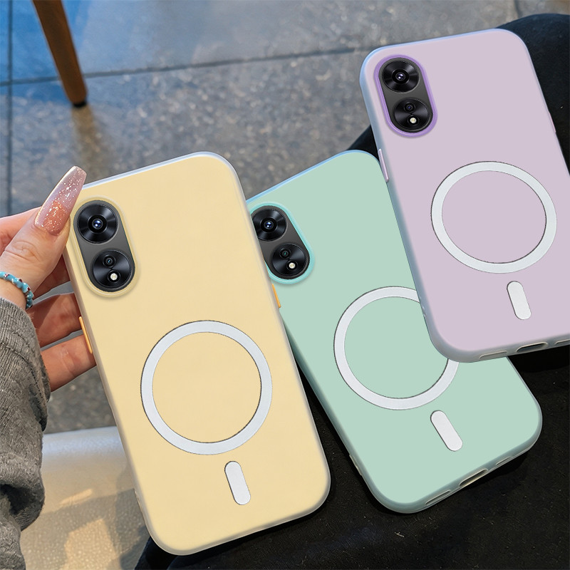 Jelly สี 2 in 1 สําหรับ OPPO Reno 8t a18 a38 4g a78 a58 a98 8t a60 a17 a17k 5G เคสโทรศัพท์เคสแข็งกันกระแทกใหม่น่ารัก Dopamine แม่เหล็กความงามสําหรับสาว GDBS1