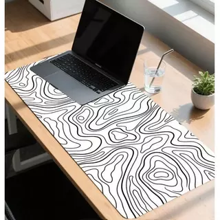 ERORO แผ่นรองโต๊ะคอม เมาส์ หลายขนาด สีขาว/ดำ แผ่นรองโต๊ะเกมมิ่ง สไตล์มินิมอล computer desk pad