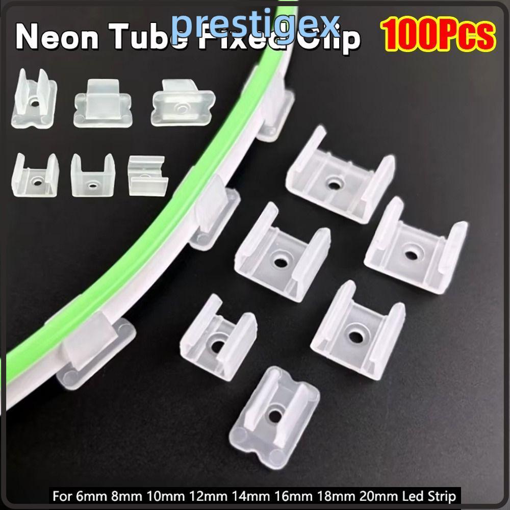 PRESTIGEX 100 ชิ้นหัวเข็มขัดยึดไฟ,ผู้ถือโคมไฟติดตั้ง 8-20 มิลลิเมตร LED Strip คลิปคงที่, 220 โวลต์ยืดหยุ่น COB พลาสติก 5050/5730/2835 ผู้ถือโคมไฟติดผนังขั้วต่อ