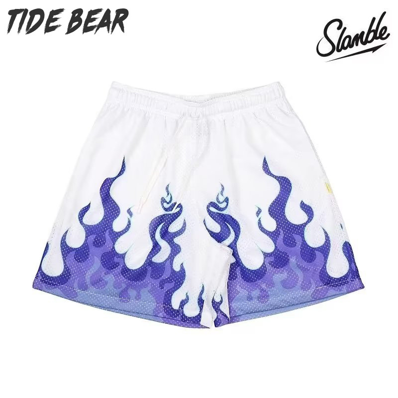 TIDE BEAR กางเกงบาสเกตบอลตาข่ายทรงหลวมของผู้ชาย