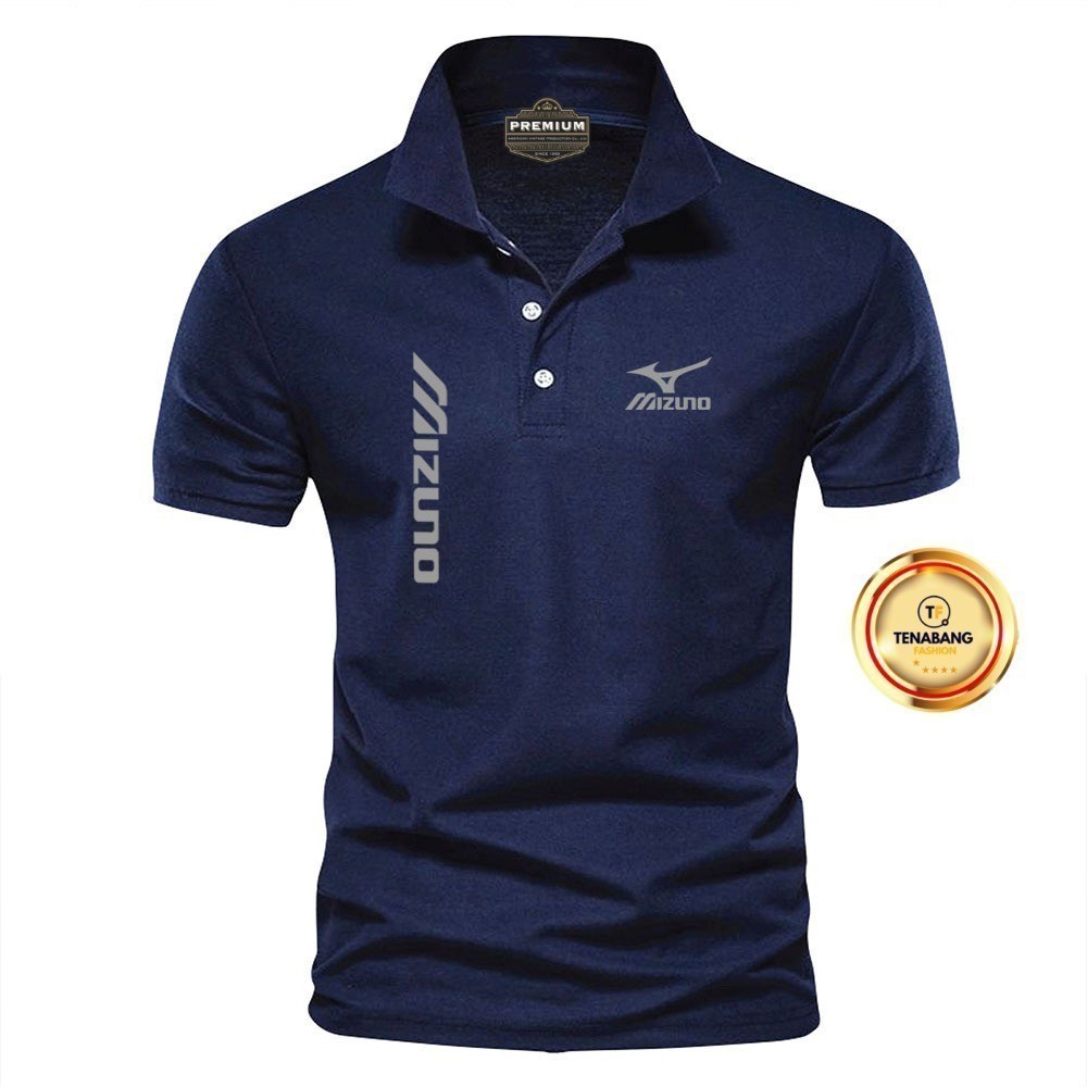 【polo shirt】 Breathable Non-Stuffy F169 Mizuno Silver Upriht Short Sleeve Men's Polo Shirt Men's & W