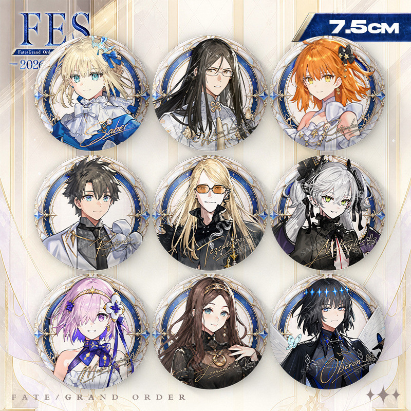 Fate/Grand Order เข็มกลัด 10th Anniversary เข็มกลัดสําหรับผู้หญิงเทศกาลงานรื่นเริง Badge Saber อุปกร