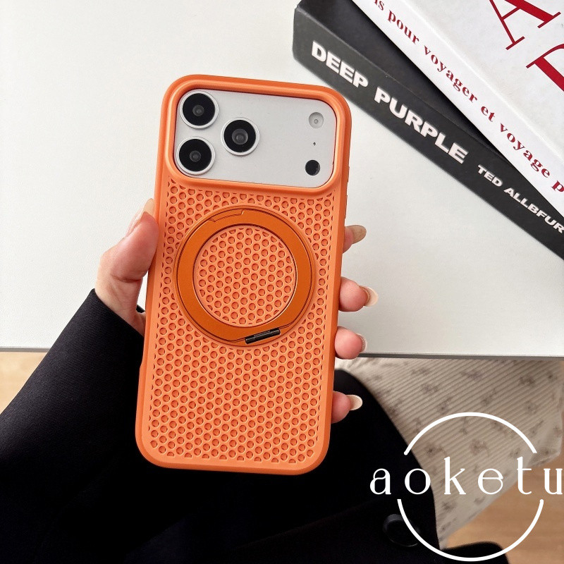 การกระจายความร้อนแบบรังผึ้งสีคู่ 360 องศาหมุนแม่เหล็กยึดเคสโทรศัพท์เหมาะสําหรับ ไอโฟน 13 14 15 16 17 มือโปร สูงสุด ฝ้ารวมทุกอย่างฝาครอบซิลิโ