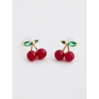 [Pomelo] ต่างหูสตั๊ดรูปเชอร์รี่ / Cherry Stud Earrings