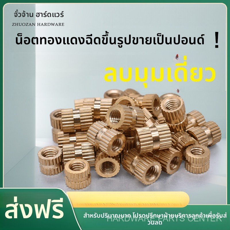 น็อตทองเหลือง น็อตฝังพลาสติก น็อตลายหัวจม น็อตทะลุ2ทาง น็อตเกลียวใน M2 M3 M4 M5 M6 M8 M10