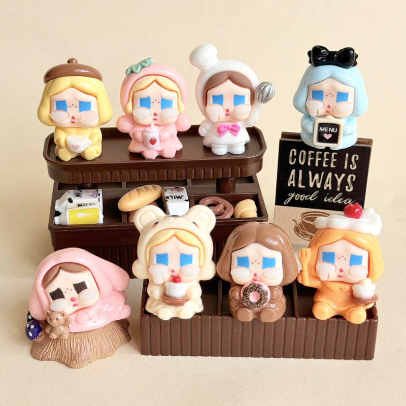 8 ชิ้น Sweet Cry Girls Dessert House 3D เรซิ่น Charms สําหรับ DIY