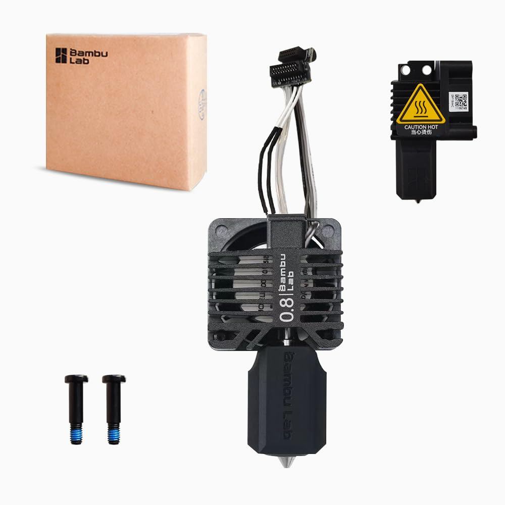 Bamboo Lab Original P1P Hotend P1S เหล็กชุบแข็ง Hotend ชุดพัดลม, Complete Hot End Kit สําหรับ Babamb