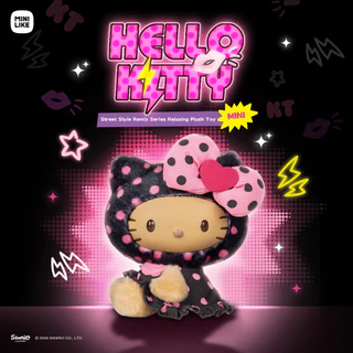 พร้อมส่ง🇹🇭 MTA. Hello Kitty Street Remix Series Mini Relaxing Plush Keychain Pendant Blind Box（กด6ชิ้น=1box）