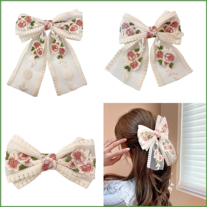 BON กิ๊บติดผมลายดอกไม้แบน 2000s Style Balletcore Headdress Bunches Accessories