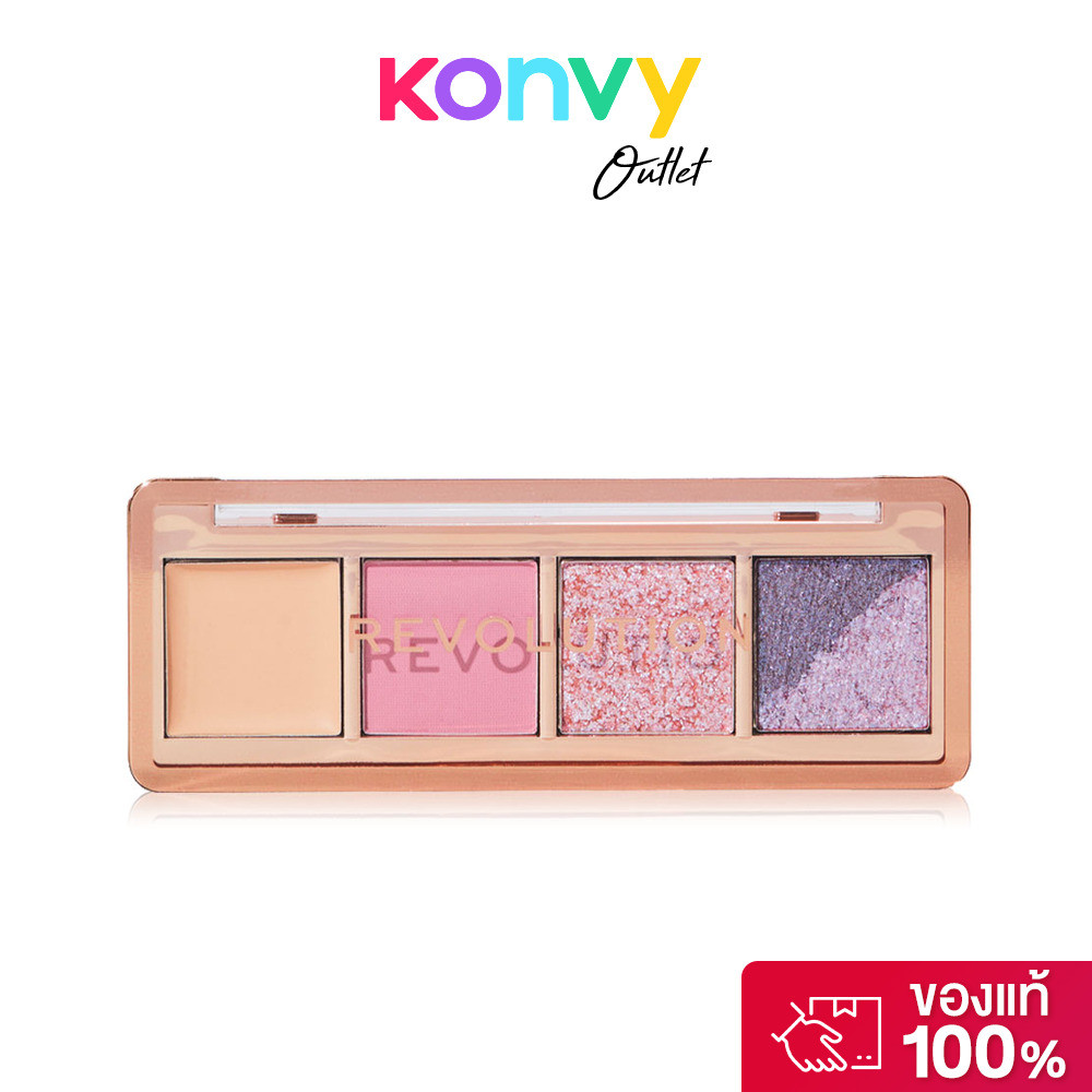 Makeup Revolution The Icon Edit 0.7g #Enchanted เมคอัพ รีโวลูชั่น พาเลทอายแชโดว์มินิ 4 เฉดสี.