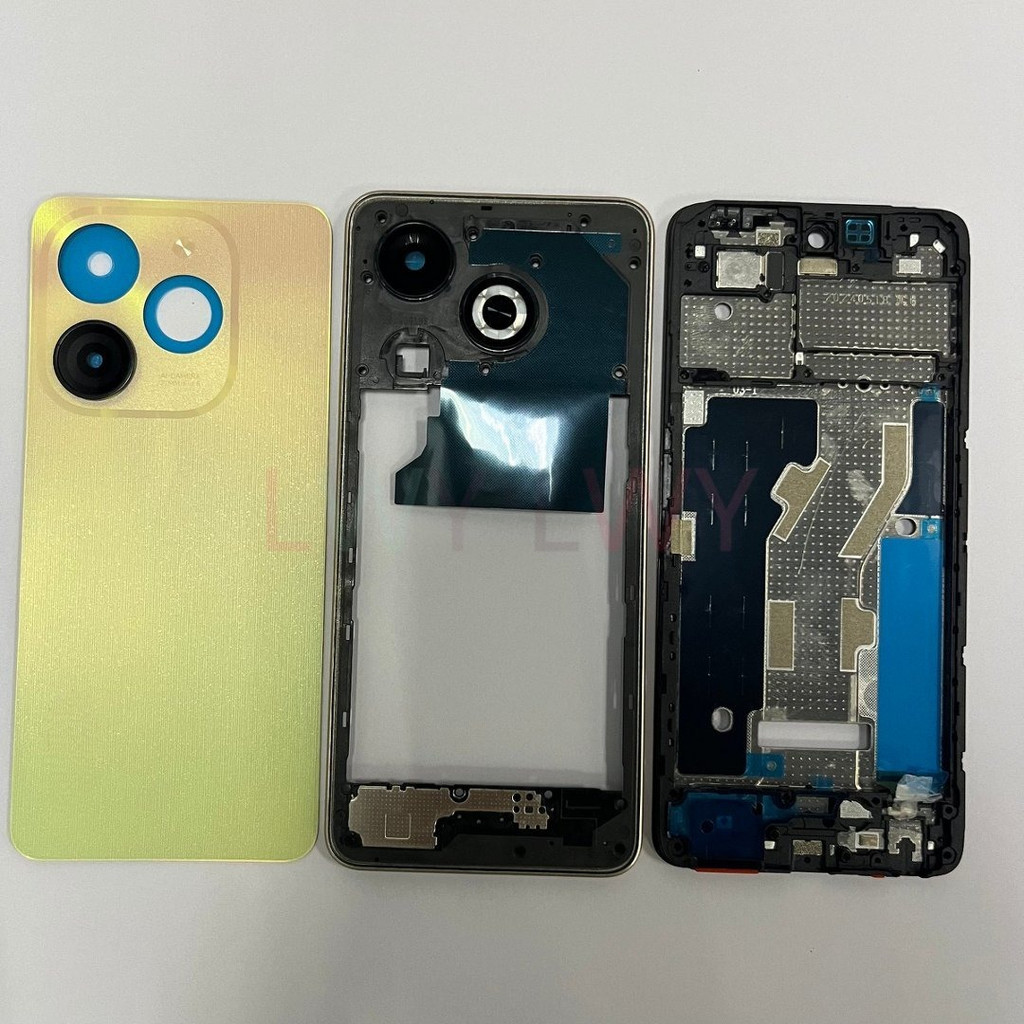 เต็มรูปแบบสําหรับ Infinix Smart 8 X6525 X6525b X6525C LCD กรอบด้านหน้า + แบตเตอรี่ฝาหลังกรอบกลาง + เ