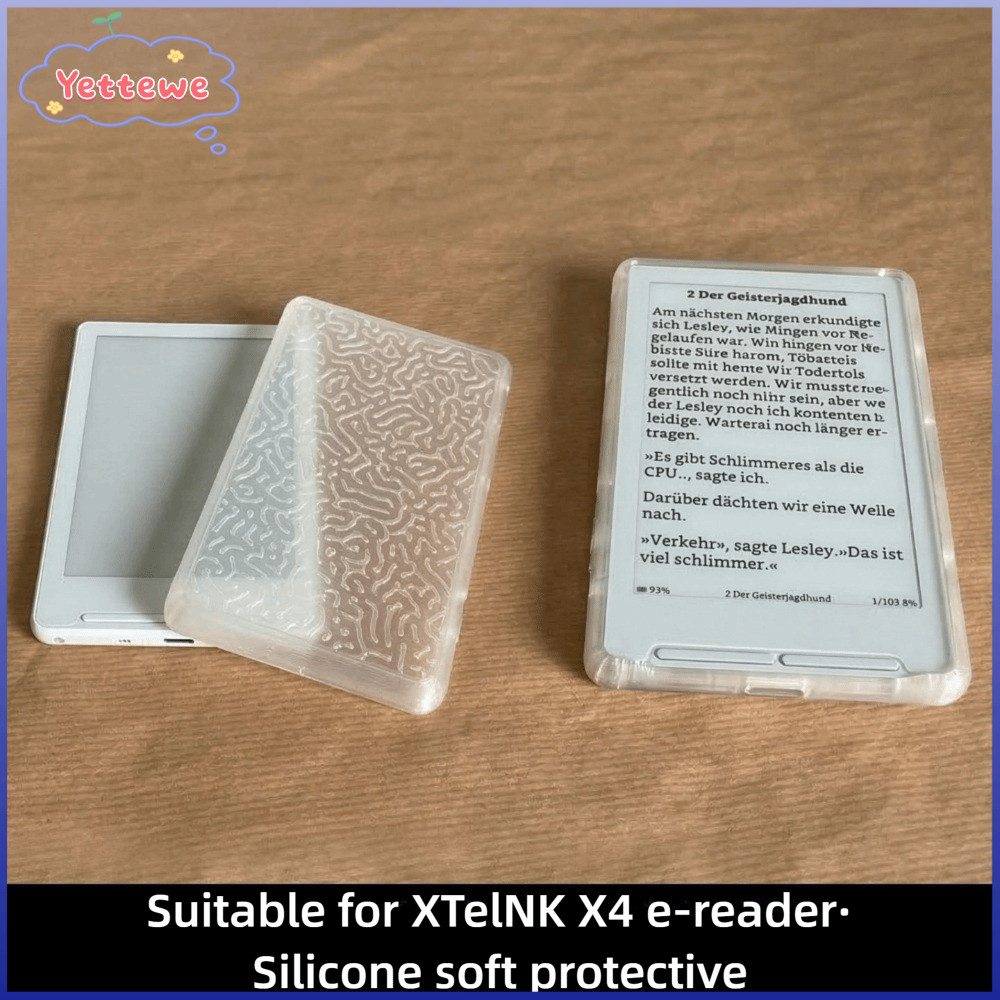YVETTPH EBook Reader ,ซิลิโคน E-Reader ยืดหยุ่น,น้ําหนักเบา Soft Shell Reader ป้องกันสําหรับ XTEINK 