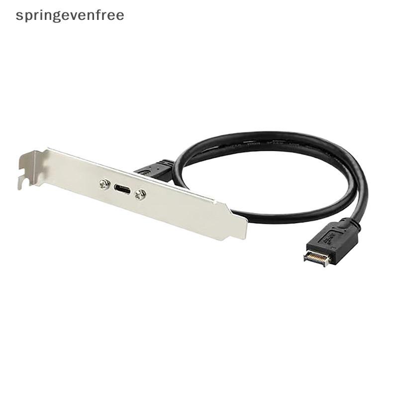 Springevenfree 50 ซม.USB 3.2 แผงด้านหน้า Header Type-E ถึง USB-C ประเภท C หญิงเชื่อมต่อสายไฟ TYPE-E 