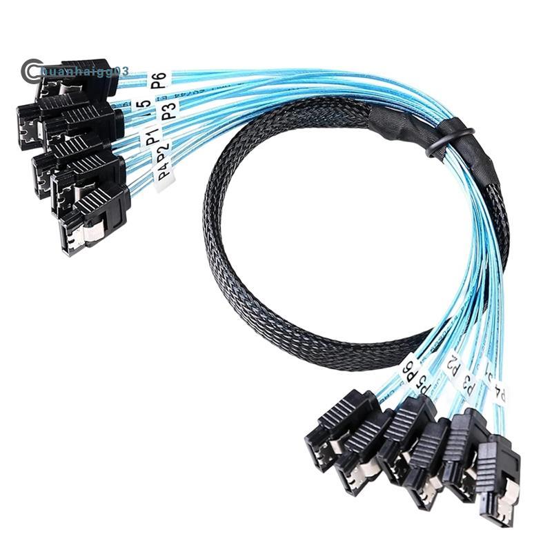 (chuanhaigg03) 6PCS SATA Data Cable 6PCS SATA to HDD Sdd Data Cable SATA/SAS Cable for Server, คอมพิ