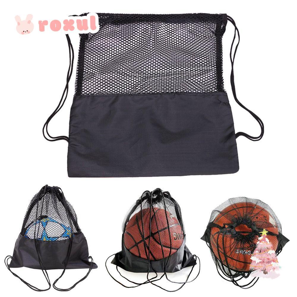 ROXUL Storage Backpack, Black Basketball Cover Mesh Bag, Basketball Carry Bag Portable Pouch Volleyb