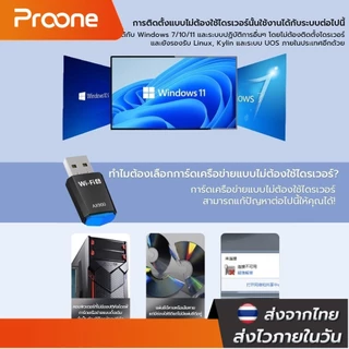Proone USB WiFi6 Adapter AX900 ตัวรับสัญญาณ Wifi Dual Band 2.4G / 5GHz สําหรับ PC แล็ปท็อ