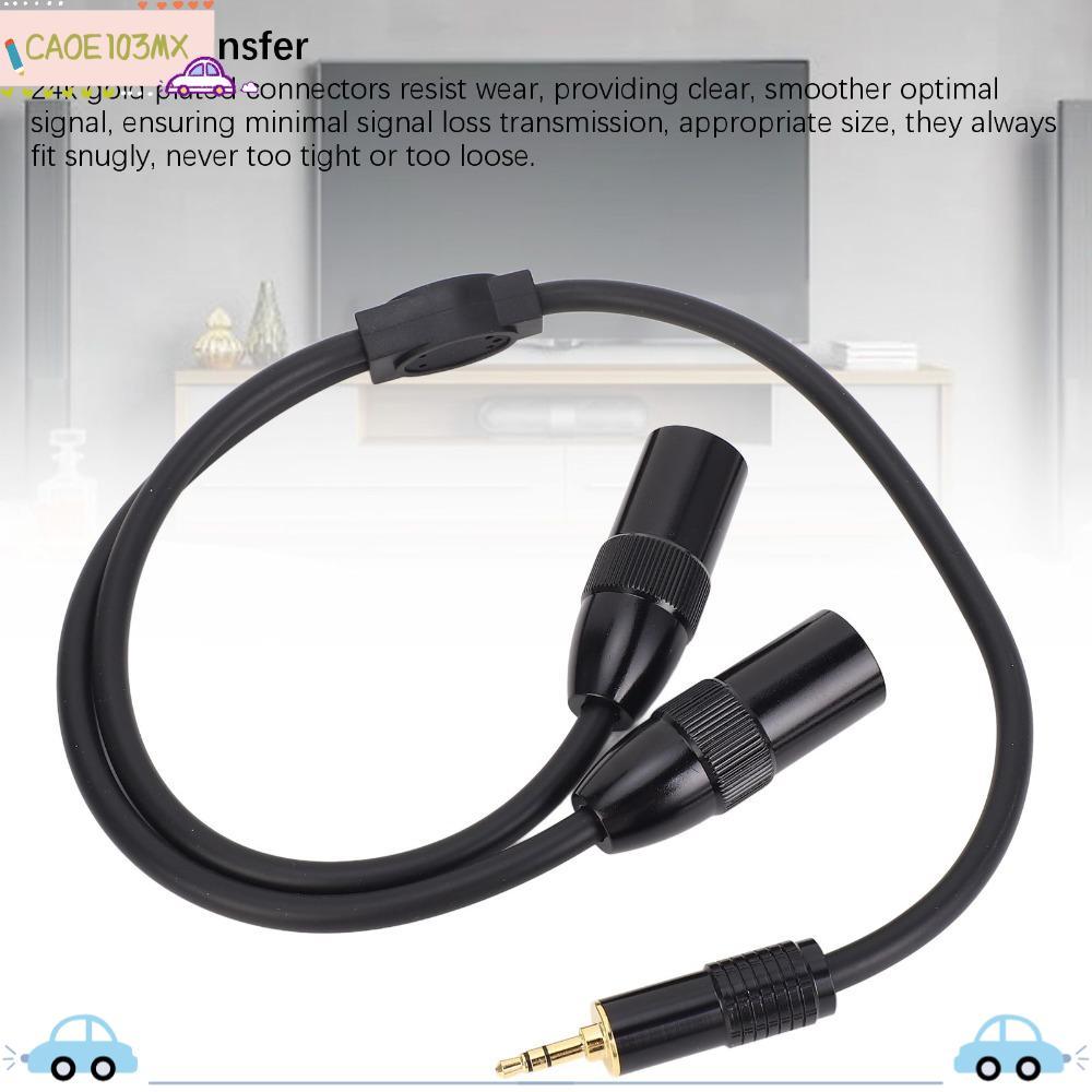ICAOE103 Dual 3pin XLR Male to 1/8in TRS, 0.5m / 1.64ft ยืดหยุ่นสเตอริโอ Y Splitter Cable, ปฏิบัติ P