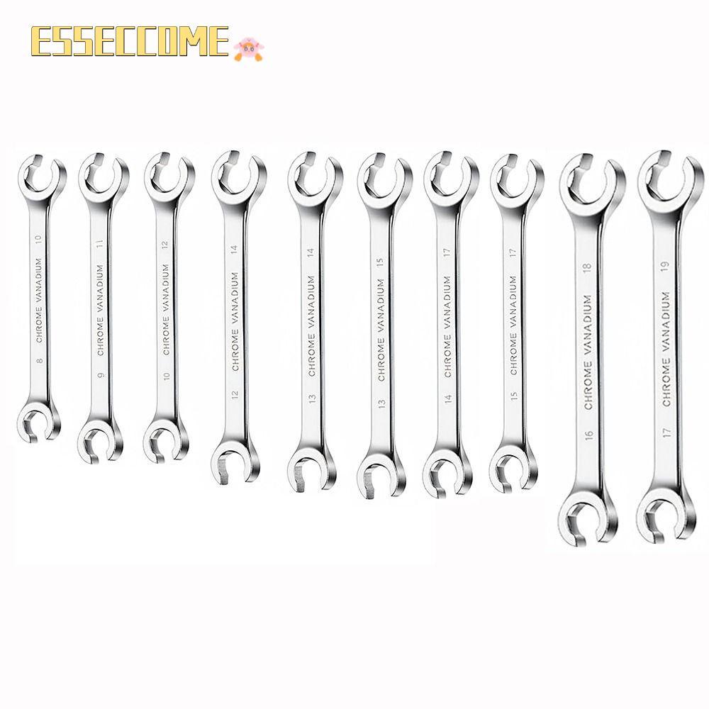 ESSECCOME Flare Nut ประแจ, แหวนเปิดคู่หัวเปิดแหวน Spanner, มือเครื่องมือกระจก 8-19 มม.สายเบรคประแจซ่อมรถยนต์