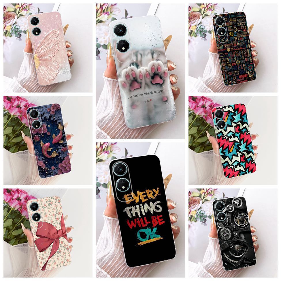 สําหรับ Honor X5 Plus Case Clear น่ารักหรูหราดอกไม้ Cool ทาสีปลอกโทรศัพท์นุ่ม WOD-LX2 WOD-LX1 WOD-LX