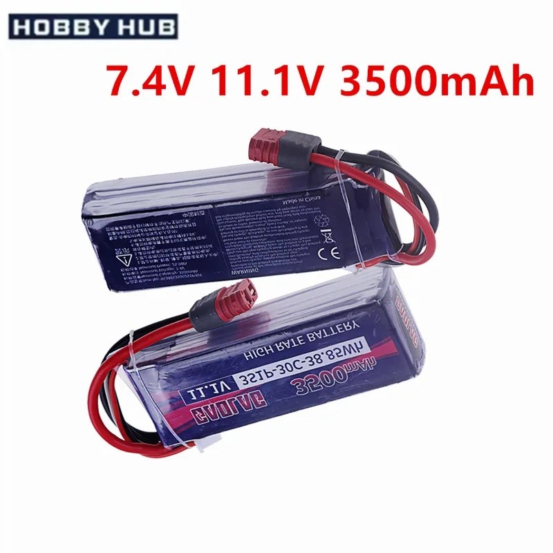 2S 3S Lipo แบตเตอรี่ 7.4V 11.1V 3500mAh 30C T Deans สําหรับ MJX Hyper Go 14211 14304 16208 16210 162