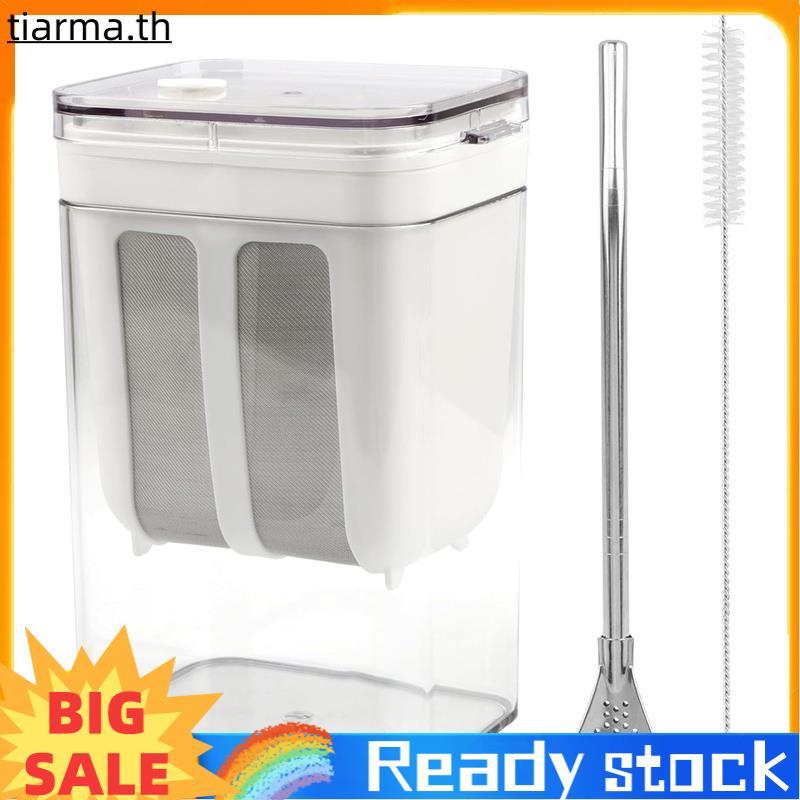 TIARMA ที่กรองโยเกิร์ตสําหรับโยเกิร์ตกรีก,1.16 Qt(0.29 Gal/1100 ML) ภาชนะรวมถึงตะกร้ากรอง 0.55 Qt