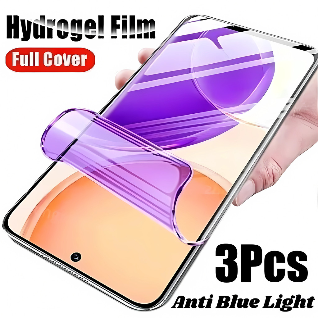 3 ชิ้นคลุมทั้งหมด HD Anti Blue Light Hydrogel ฟิล์มสําหรับ Huawei Pura 90 Pro Max Pura 80 Pura70 Ult