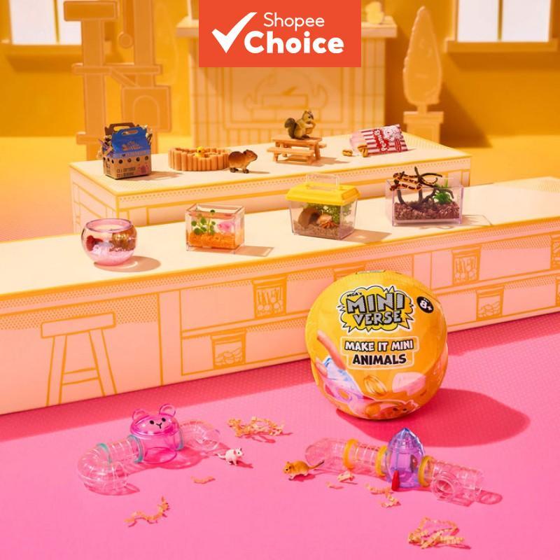 MGA Miniverse Make It Mini Animals แฮมสเตอร์ลูกบอลสุ่ม ขนาดเล็ก สัตว์เลี้ยงจําลอง Habitat ฟิกเกอร์มิ