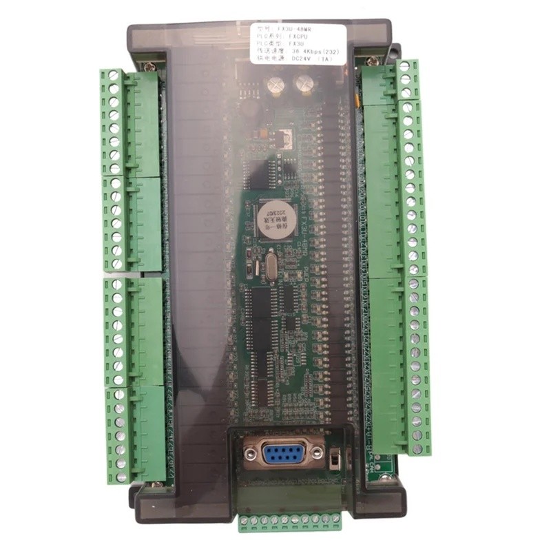 CG3A ใหม่ FX3U 48MR RS485 (นาฬิกาเวลาจริง) 24 อินพุต 24 รีเลย์เอาต์พุต 6 เอาต์พุตอะนาล็อก 2 เอาต์พุต