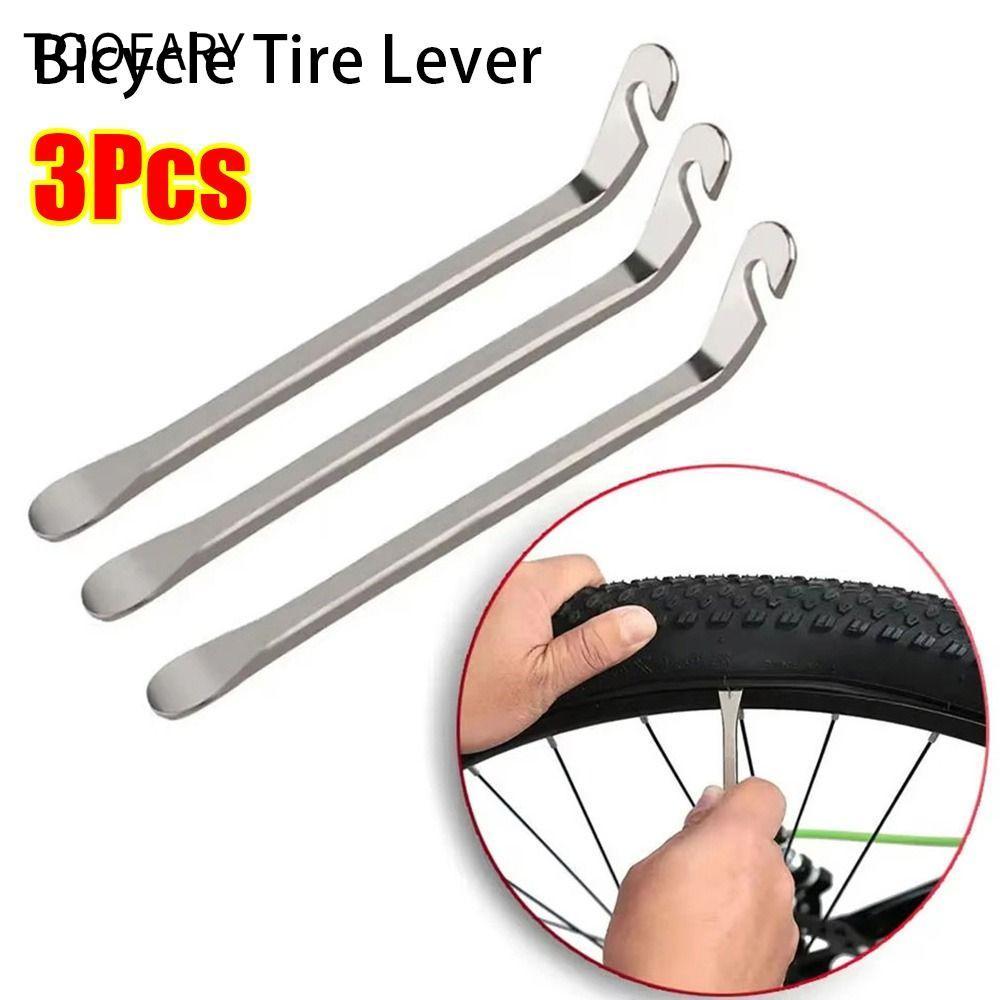 TAINAKARITSU 3 ชิ้นจักรยาน Tyre Lever, 12 ซม.รักษาความร้อนจักรยานยางเปิด,ทนทานเหล็กคาร์บอนสีขาวสีดํา Crow Bar Remover เครื่องมือซ่อมเครื่องมือ