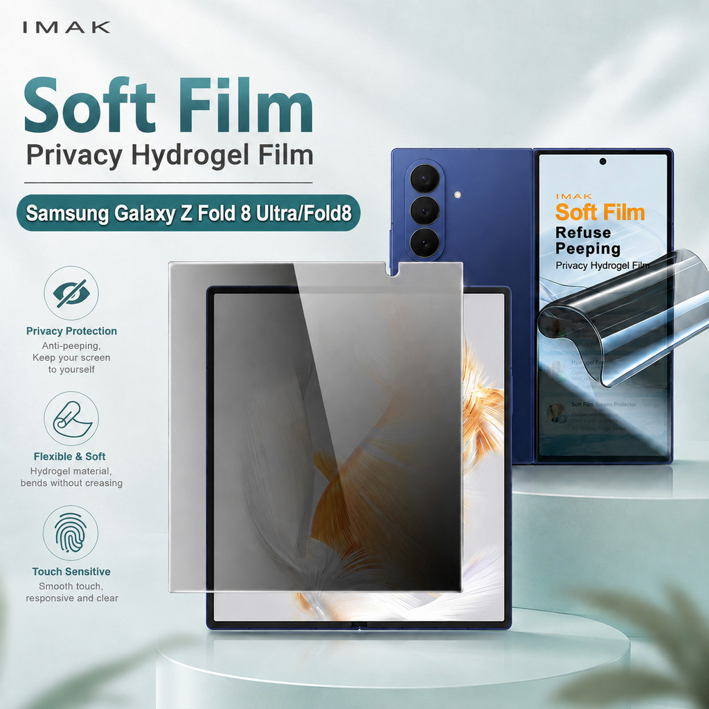 ฟิล์มไฮโดรเจล สำหรับ Samsung Galaxy Z Fold 8 Ultra Fold8 ความเป็นส่วนตัว กันรอย FM0020