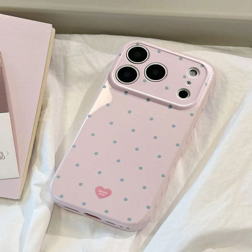 Polka Dot 3D Love Heart ถุงลมนิรภัยกันกระแทกกันชนเคสโทรศัพท์