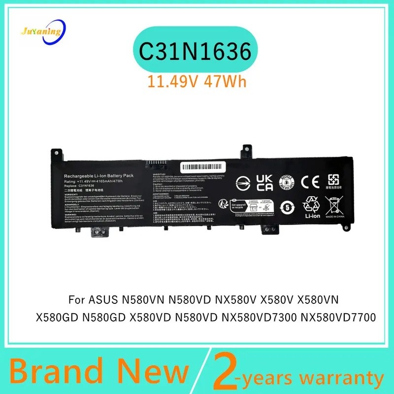 11.49V 47WH แบตเตอรี่แล็ปท็อปสําหรับ ASUS VivoBook X580VD-1A 1B 9A 9B X580VN X580VN-1A N580VN N580VD