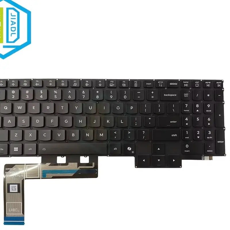 US ภาษาอังกฤษ RU รัสเซีย 4-pin Single Light AI แล็ปท็อปแป้นพิมพ์สีดําสําหรับ Lenovo LOQ 15IRX10 15AH