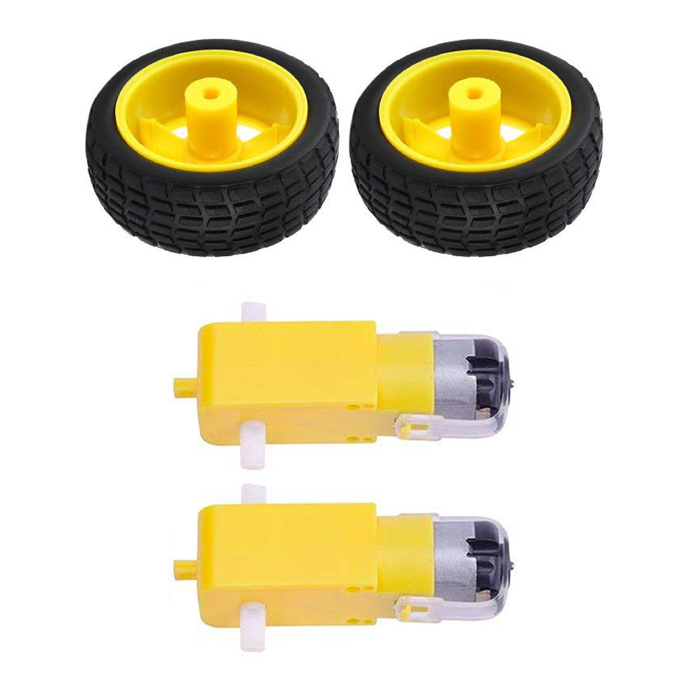 Must-Have Accessories 4pcs Tt Motor 130motor ล้อ 2pcs Tt มอเตอร์ 2pcs 65 มม.ล้อสมาร์ทรถหุ่นยนต์เกียร