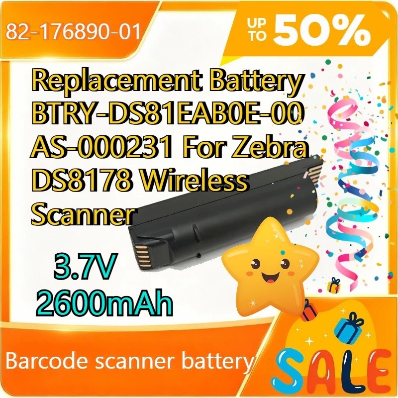 82-176890-01 3.7V 2600mAh แบตเตอรี่ Li-ion สําหรับ Zebra DS8178 DS8170 DS8100 Barcode Scanner