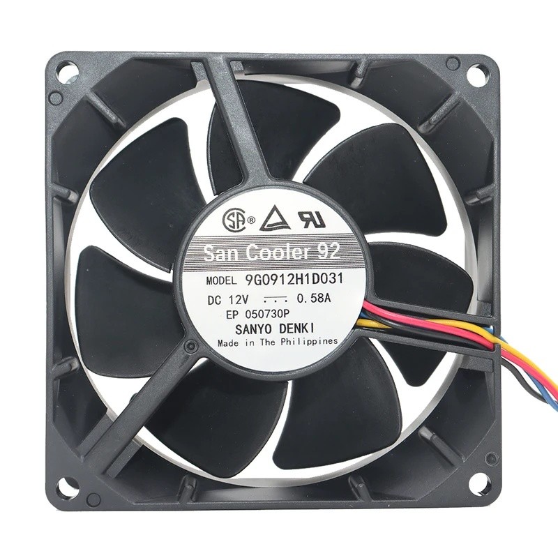 ใหม่ Sanyo 9G0912H1D031 9038 12V 0.58A 9 ซม.Airflow Case พัดลมระบายความร้อน