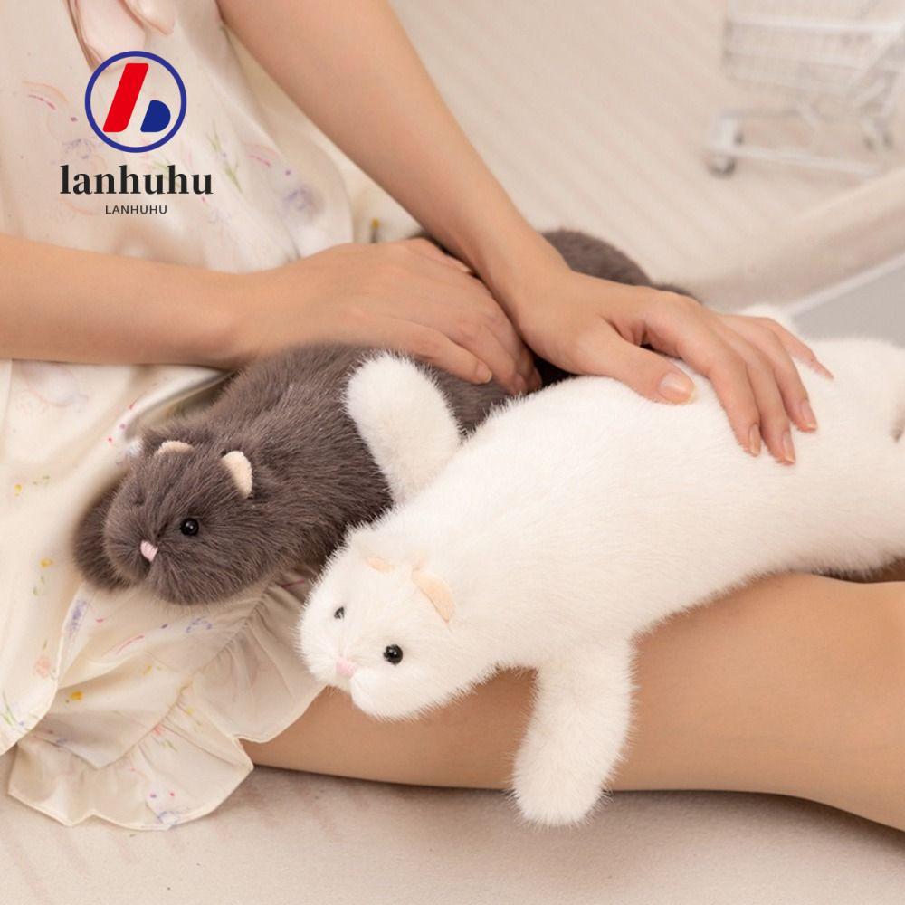 LANHU หมอนตุ๊กตา Ferret, Soft Plush Fluffy Texture ตุ๊กตา Ferret ของเล่น, เย็บหนาแน่นน่ารัก Expressi