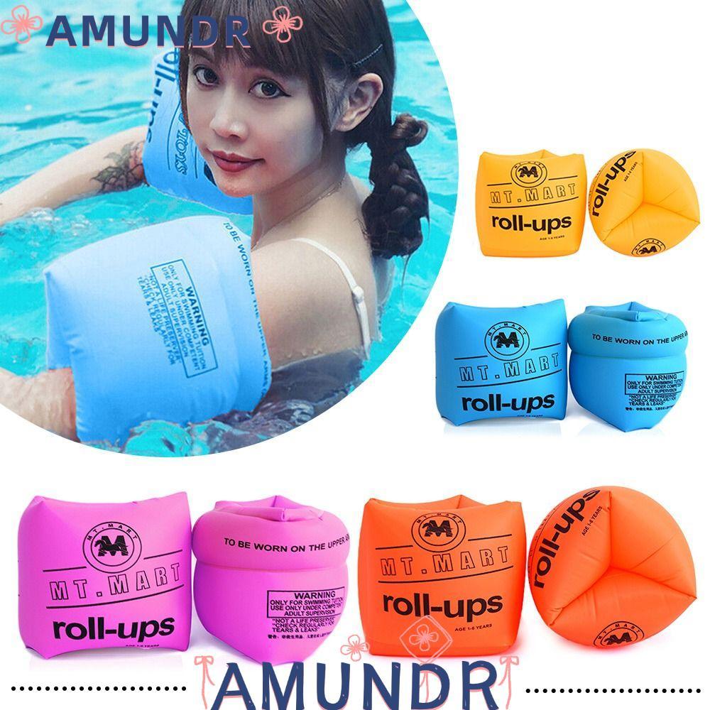 AMUNDR 2 ชิ้น Float Armbands Pool Armbands ว่ายน้ําวงกลมเด็ก inflatable Pool Float Safety Training ว