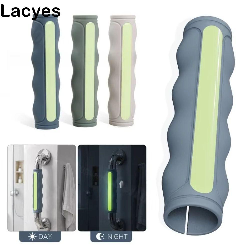 LACYES ฝาครอบกันลื่นที่วางแขนนิรภัย, ถุงมือซิลิโคนป้องกันแพ็คเกจเปิดรูปตัว C, ที่วางแขนรูปตัว L ไม่จําเป็นต้องเจาะ Stable Grip Safety Grab Bar