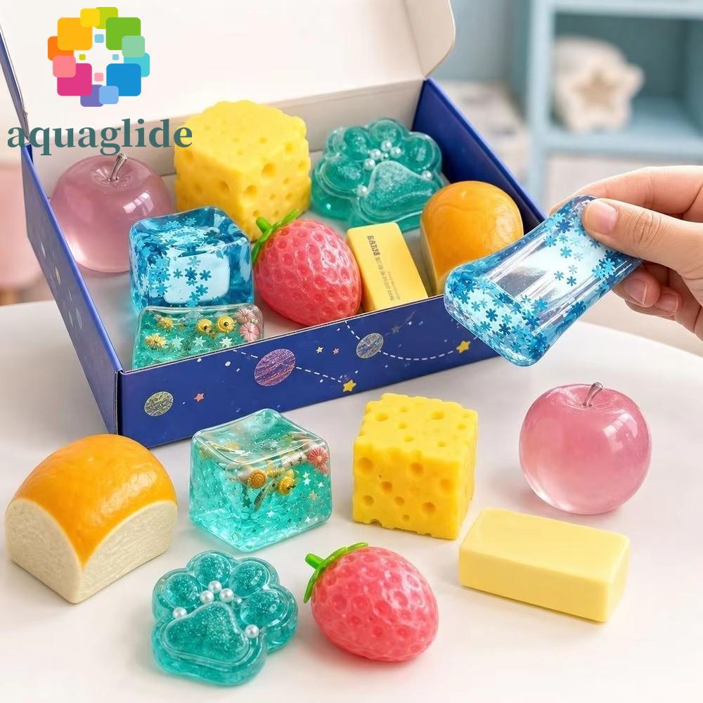 AQUAGLIDE Bread Sensory Fidget Toy, Random Color Butter Butter Squishy Toy, Sensory Toy ทําความสะอาด