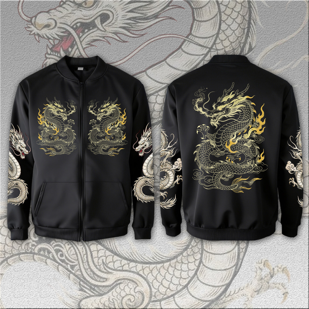 M-3XL Chinese Style Printed Jacket เสื้อแจ็คเก็ตลายจีน แฟชั่นสตรีทแวร์ แขนยาว ใส่เที่ยว ใส่ลำลอง สำหรับผู้ชายและผู้หญิง