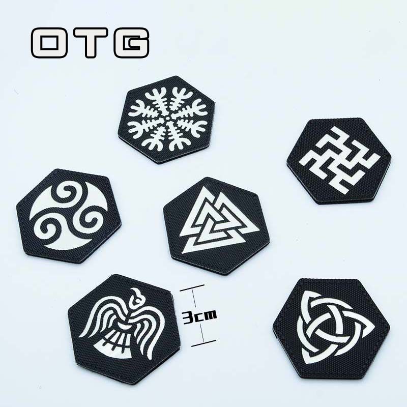 Viking Totem Luminous Velcro Laser Cut Viking Morale Stamp