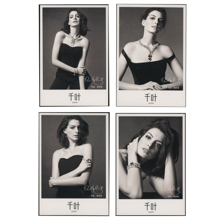 American Actor Anne Hathaway (Anne Hathaway) โปสการ์ดถ่ายภาพ 4 ชิ้นครบชุด