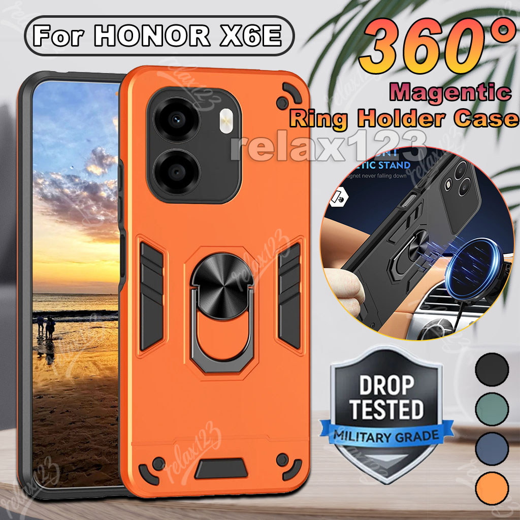 สําหรับ HONOR X6e Honor X6E X7E HonorX6e HONOR X 6 E X6 E 4G 5G แม่เหล็กผู้ถือแหวนโลหะกรอบ TPU พลาสต