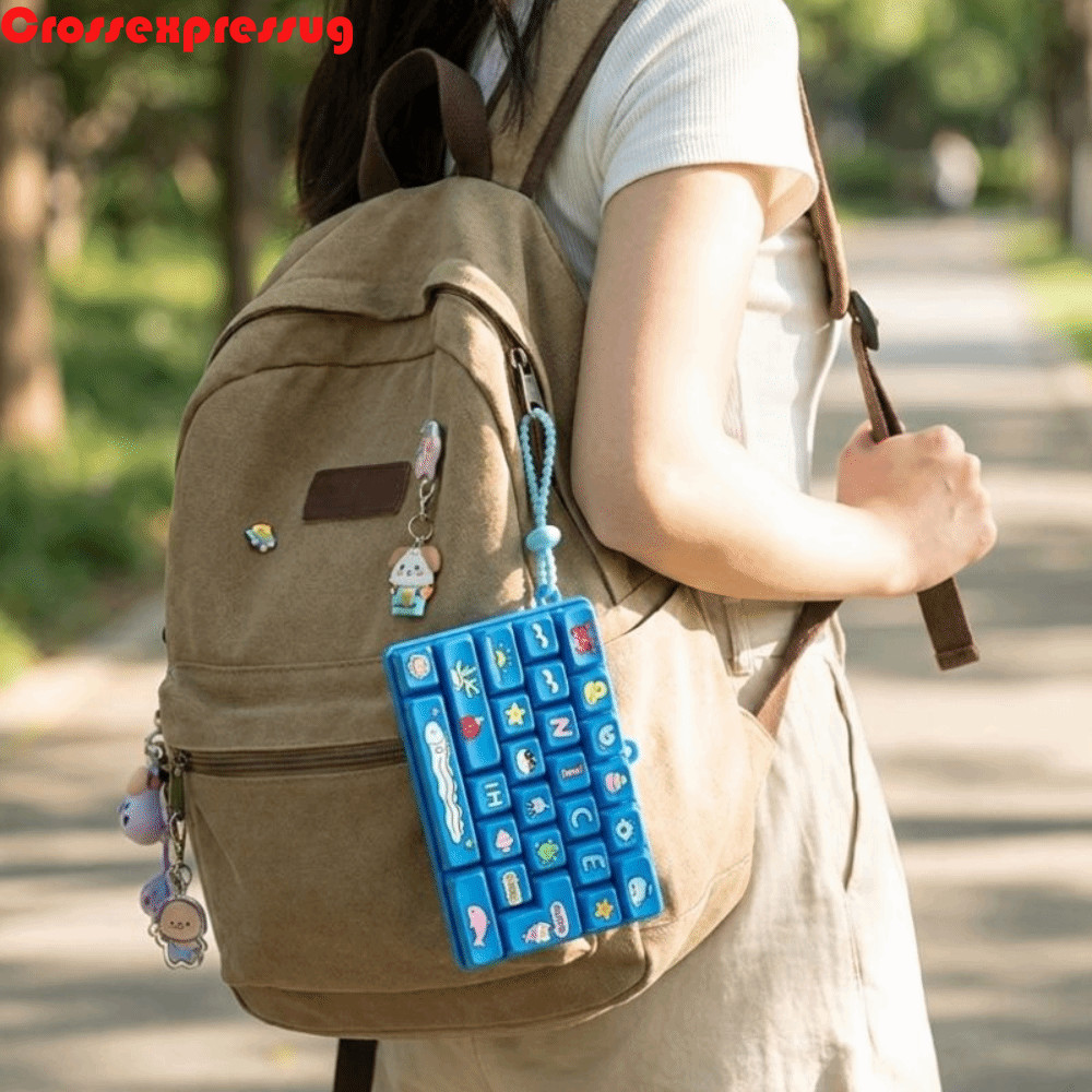 VORTEX 26-Key พวงกุญแจ,หลากสี Mini Keyboard Mechanical Keyboard พวงกุญแจ, ตลก 26 Key Grid การ์ตูน Fi